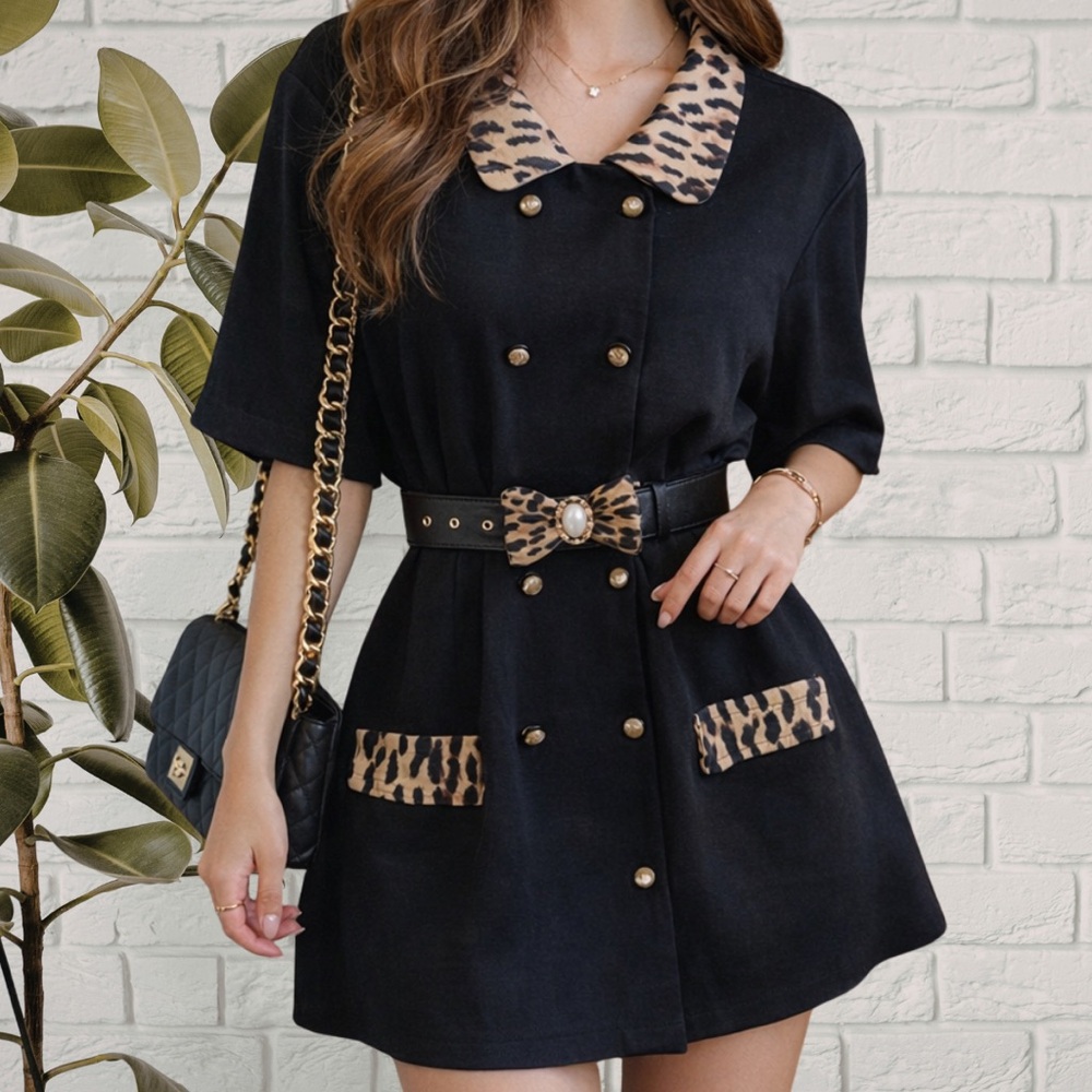 Leopard button jacket shirt by Pablo Collection